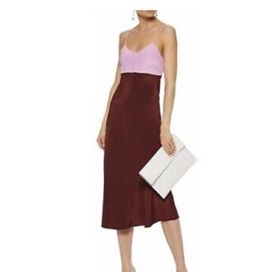 TIBI Silk Colorblock Slip Dress